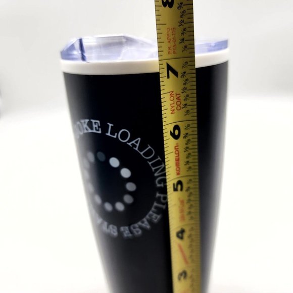 Novelty Funny Please Stand By Dad Joke Loading Tumbler Coffee Cup Black 7.25 in - Picture 6 of 7